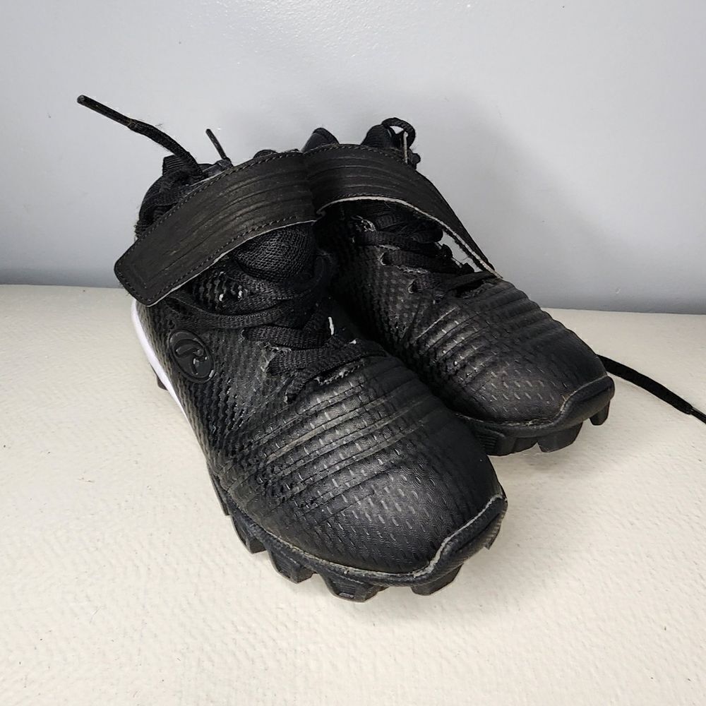 Rawlings Edge Black White Youth Baseball Shoes Size 12 NEW In Box